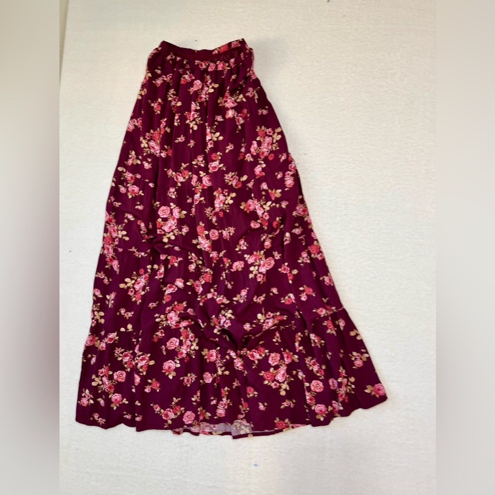 Altar'd State Burgundy Floral Maxi Skirt - Picture 4 of 6